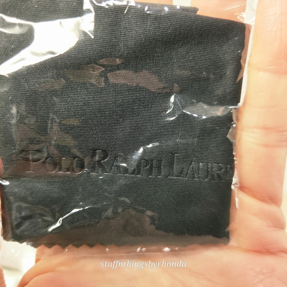 New Polo Ralph Lauren  Black Microfiber Lens Cleaning Cloth Black 7" X 7"